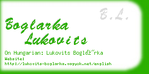 boglarka lukovits business card